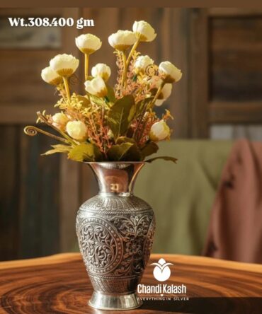 SILVER FLOWER POT