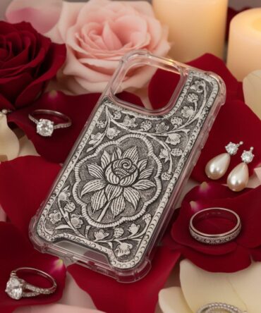 silver phone cover